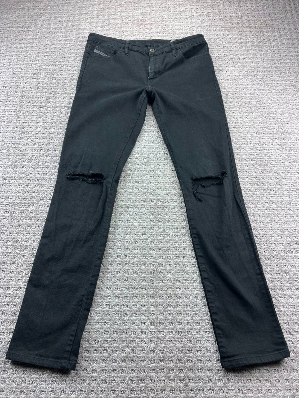Diesel Industry Ripped Jeans Skinzee Women W32 - L32 Black Distressed Stretchy